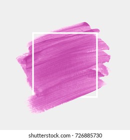 Logo brush painted watercolor abstract background design illustration vector over square frame. Perfect painted design for headline, logo and sale banner. 