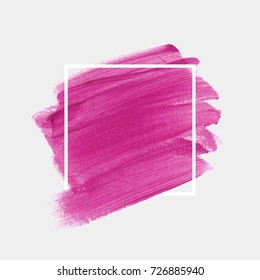 Logo brush painted watercolor abstract background design illustration vector over square frame. Perfect painted design for headline, logo and sale banner. 