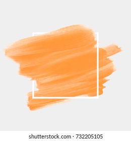 Logo brush painted watercolor abstract background design illustration vector over square frame. Perfect painted design for headline, logo and sale banner. 