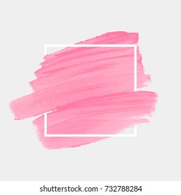 Logo brush painted watercolor abstract background design illustration vector over square frame. Perfect painted design for headline, logo and sale banner. 