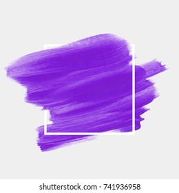 Logo brush painted watercolor abstract background design illustration vector over square frame. Perfect painted design for headline, logo and sale banner. 