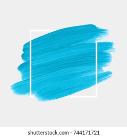 Logo brush painted watercolor abstract background design illustration vector over square frame. Perfect painted design for headline, logo and sale banner. 