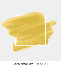 Logo brush painted watercolor abstract background design illustration vector over square frame. Perfect painted design for headline, logo and sale banner. 