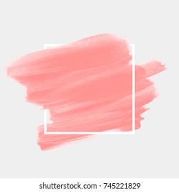 Logo brush painted watercolor abstract background design illustration vector over square frame. Perfect painted design for headline, logo and sale banner. 