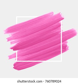 Logo brush painted watercolor abstract background design illustration vector over square frame. Perfect painted design for headline, logo and sale banner. 