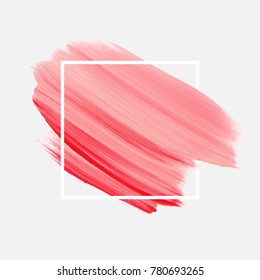 Logo brush painted watercolor abstract background design illustration vector over square frame. Perfect acrylic design for headline, logo and sale banner. 