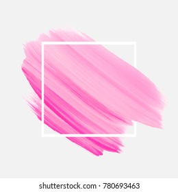 Logo brush painted watercolor abstract background design illustration vector over square frame. Perfect acrylic design for headline, logo and sale banner. 