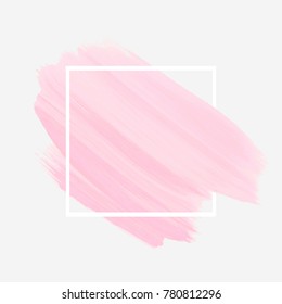 Logo brush painted watercolor abstract background design illustration vector over square frame. Perfect acrylic design for headline, logo and sale banner. 