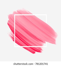 Logo brush painted watercolor abstract background design illustration vector over square frame. Perfect acrylic design for headline, logo and sale banner. 