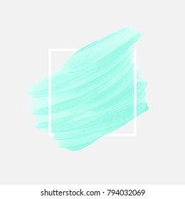 Logo brush painted watercolor abstract background design illustration vector over square frame. Perfect painted design for headline, logo and sale banner. 