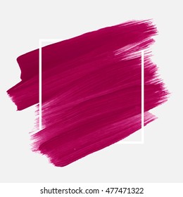 Logo brush painted watercolor background. Art abstract brush paint texture design acrylic stroke poster over square frame vector illustration. Perfect design for headline, logo and sale banner. 