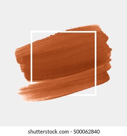 Logo brush painted watercolor background. Abstract texture design acrylic stroke poster over square frame vector illustration. Perfect design for headline, logo and sale banner. 