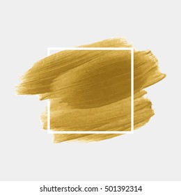 Logo brush painted watercolor background. Abstract texture design acrylic stroke poster over square frame vector illustration. Perfect design for headline, logo and sale banner. 