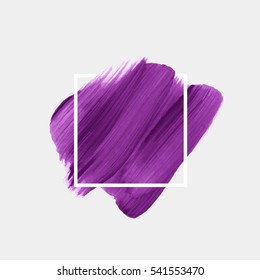 Logo brush painted watercolor background. Art abstract brush paint texture design acrylic stroke poster over square frame vector illustration. Perfect design for headline, logo and sale banner. 