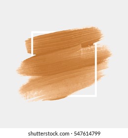 Logo brush painted watercolor background. Art abstract brush paint texture design acrylic stroke over square frame vector illustration. Perfect design for headline and sale banner. 