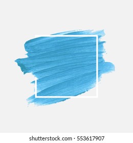 Fondo de color de agua pintado con pincel con logotipo. Diseño de textura de pincel abstracto de pincel acrílico sobre la ilustración del vector de marco cuadrado. Diseño perfecto para titulares y banner de venta. 