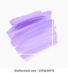 Logo brush stroke painted watercolor background vector over square frame. Perfect design for any creative ideas.