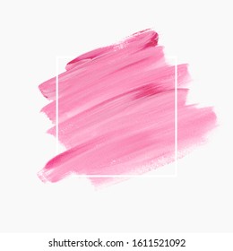 Logo brush stroke painted watercolor background vector over square frame. Perfect design for headline and sale banner. 