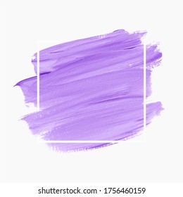 Logo brush stroke painted watercolor background vector over square frame. Perfect design for any creative ideas.