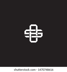 Logo BS B S SB initial monogram locked style with black and white colors