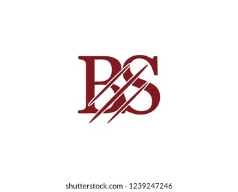 the logo of the BS letter with the style of scratching the incision