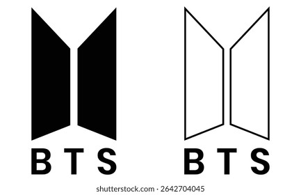 Logo BTS ,Bangtan Boys ,kpop logo ,bts logo ,army simple design ,new logo on white background, Vector illustration.