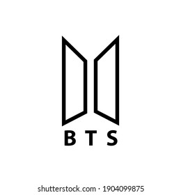 Logo BTS ,Bangtan Boys , new logo on white background. simple design for graphics, logos, websites, social media, UI, mobile apps, EPS10 svg