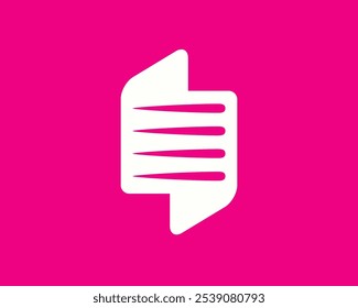 Logo bubble chat, A sleek, abstract logo design with a bold pink background, featuring dynamic lines and shapes. Ideal for tech, branding, or digital media concepts.