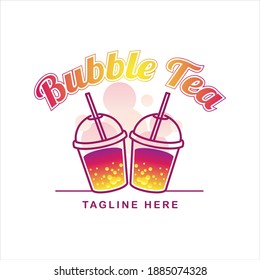 Logo Bubble tea, illustration vector