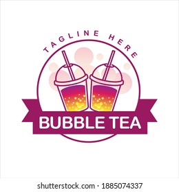 Logo Bubble tea, illustration vector