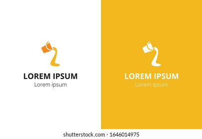 Logotipo - un cubo, una lata de pintura, pegamento saliendo
