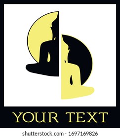 The logo of Buddha, silhouette, icon. Buddhism religion symbol