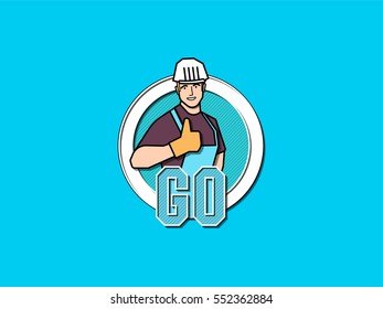Logo with the builder man