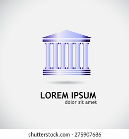 Logo building with columns. Vector