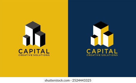 Logo building company illustration design