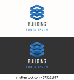 Logo for building company. Vector modern conceptual illustration.