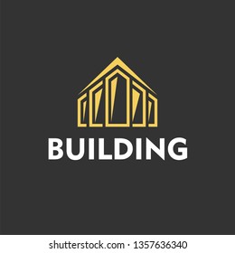Logo for Building company.Vector on black background