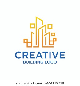 Logo for building construction company real estate architectural design inspiration logo skyscraper