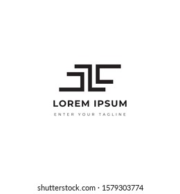 Logo Building Three Pillars, Monogram Design Unique.