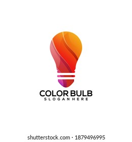 Logo Bulb Icon Colorful Gradient Vector Design