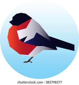 Logo bullfinch bird icon vector illustration, abstract, eps10
