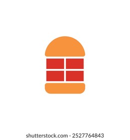 Logo burger brick window with blank background
