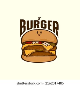 Logo-Hamburger-handroh-Stil, geeignet für Elemente, die Ihr Design oder ideal für Ihr Restaurant-Logo. Einfach zu ändern Farbe, Text und Lagen. Farbgruppierung