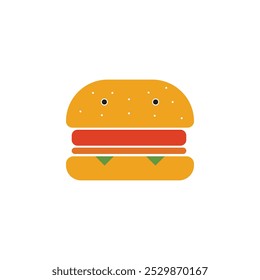 Logo burger character cute unique design with blank background