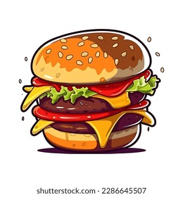 un logotipo de la hamburguesa diseñado en forma de ilustración vectorial