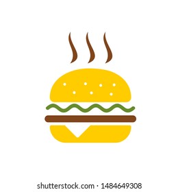 logo burger with flat design for your brand