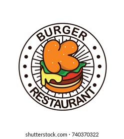 logo burger restaurant 
Burger logo, Fast food logo, burger cartoon, latter K