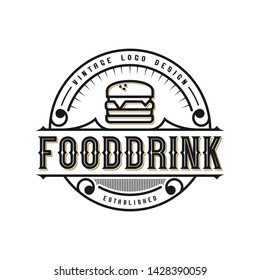 Logo for a burger restaurant with a vintage design