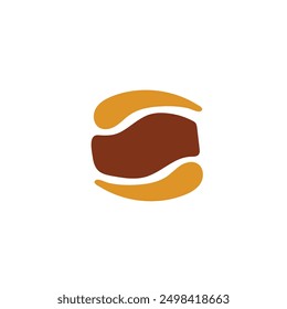 Logo burger simple design minimalist with blank background
