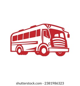 Logo of bus icon school bus vector isolated transport bus silhouette